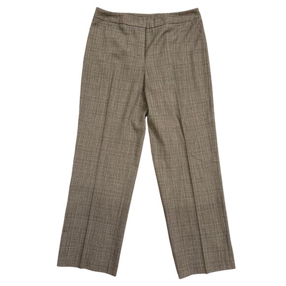 Rafaella Pants - Women's Rafaella Beige Brown Cream Plaid Dress Pants 14P